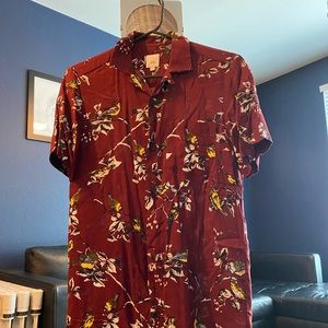 Red Wine Leaves & Birds Shirt